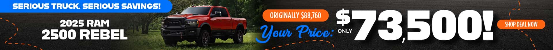 2025 Ram 2500 Rebel - June Price Drop Offer Desktop SRP Banner