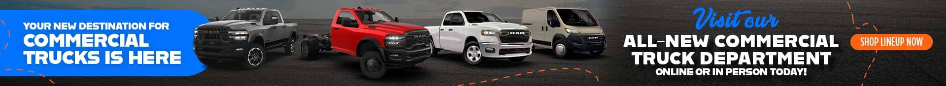 All New Commercial Truck Department Announcement Desktop SRP Banner