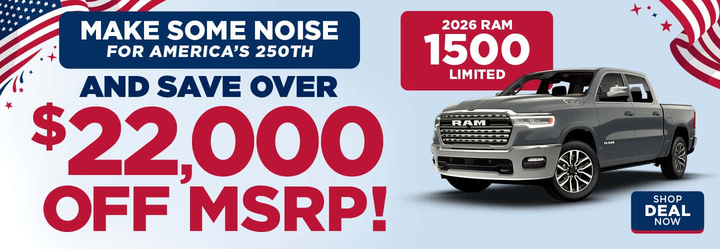 2026 RAM 1500 Limited - July Savings Desktop Slide