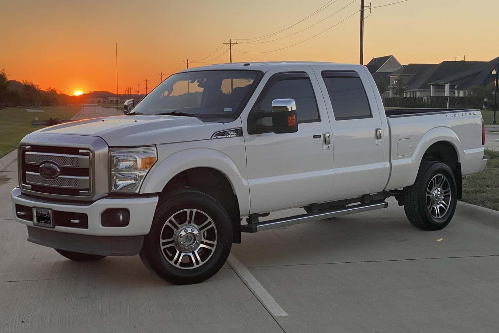 2023 Ford F-350 Platinum parked in front of a dealership