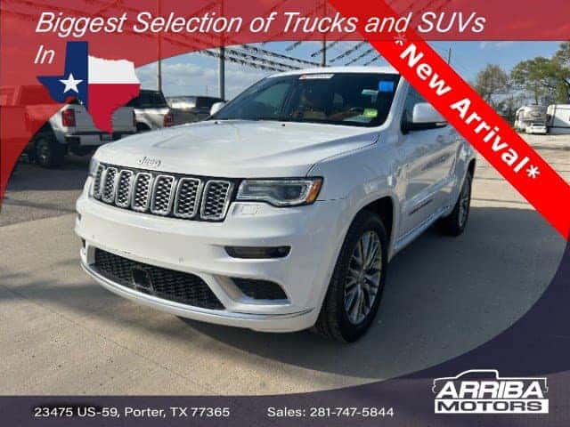 Pre-Owned 2018 Jeep Grand Cherokee Summit available with financing at Arriba Motors in Porter TX – serving Humble, Kingwood, and Conroe