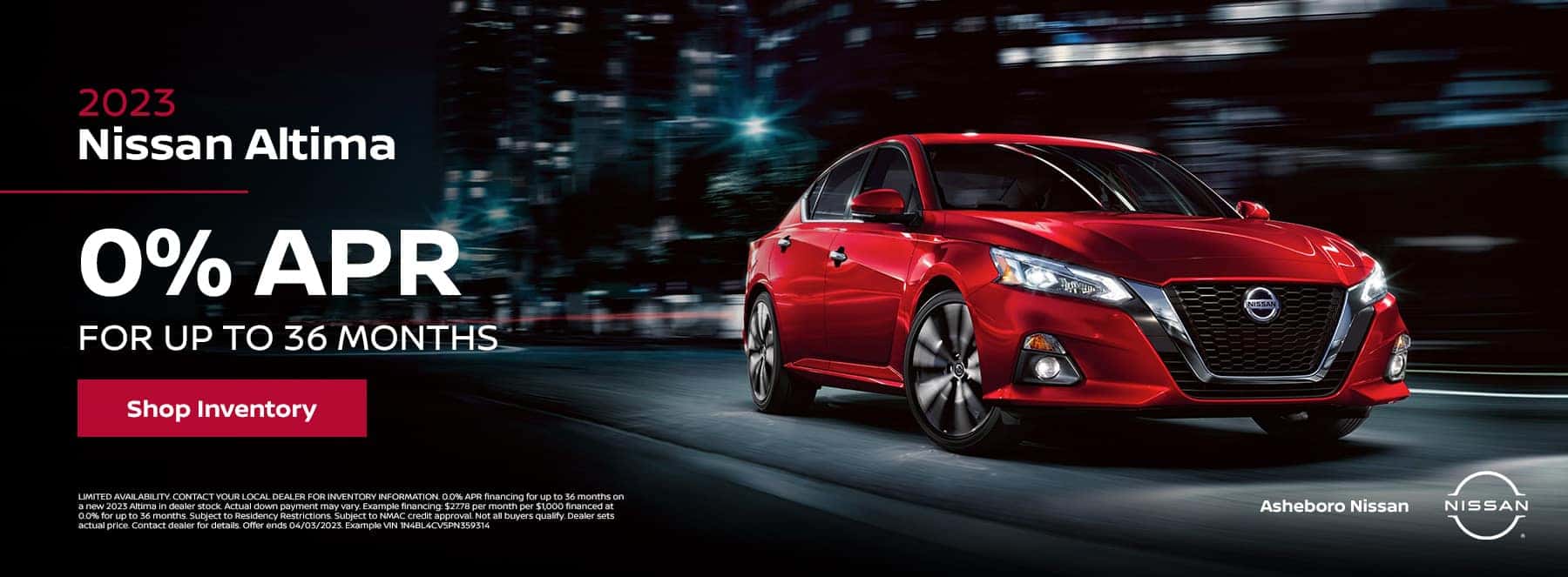2023 Nissan Altima 0% APR for 36 months