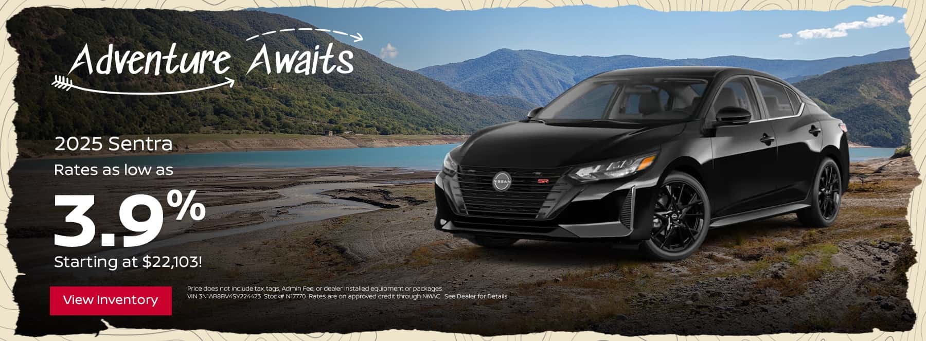 2025 Sentra Subtext Rates as low as 3.9%! Starting at $22,103!