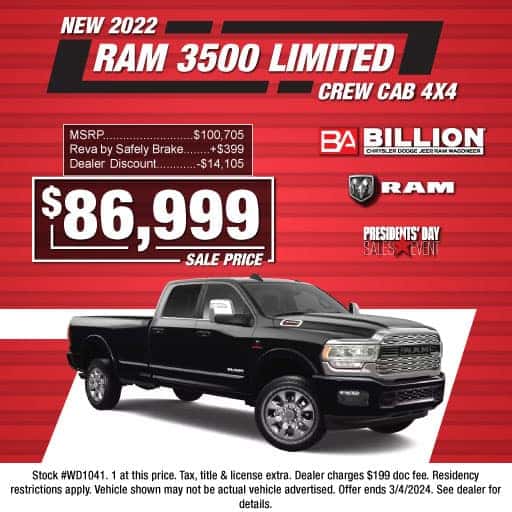 New Vehicle Specials Billion Chrysler Dodge Jeep RAM of Worthington