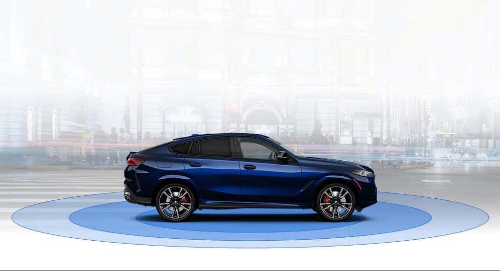 a blue bmw x6 showcasing the safety