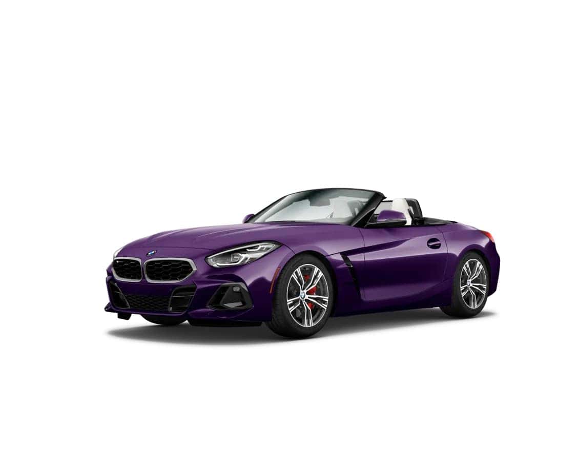 a purple 2026 bmw z4 sDrive30i on a white background