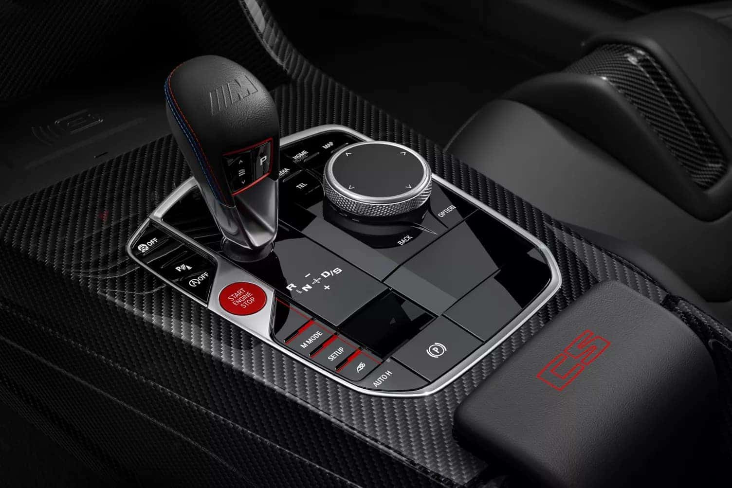 the drive modes and shifter knob of a 2026 bmw 2 series model m
