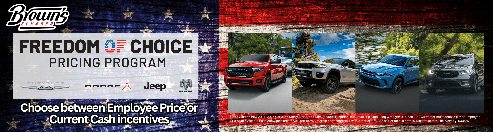 America's Freedom of Choice- Choose Employee Pricing or Current Cash Incentives