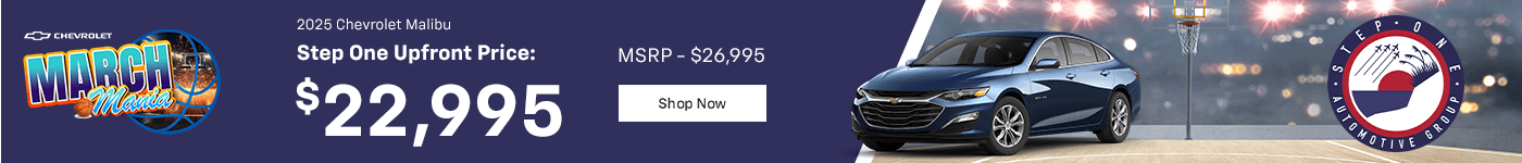 Buy a new 2025 Chevrolet Malibu - Step One Upfront Price: $22,995 at Step One Chevrolet in Birmingham, AL. Select the image to see matching inventory.