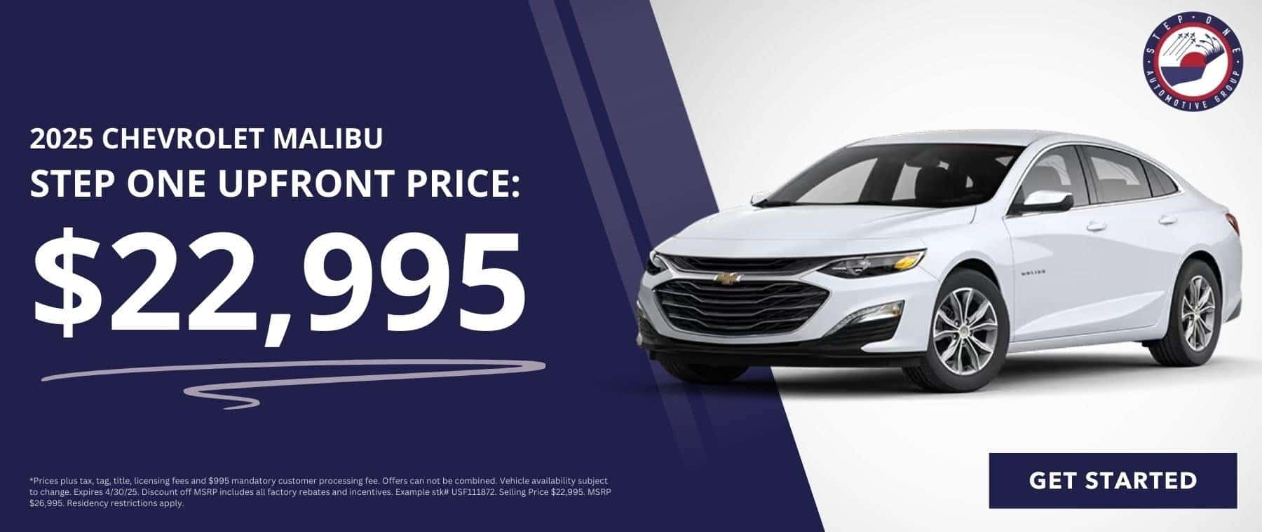 New 2025 Chevy Malibus for $22,995 at Step One Chevrolet in Bessemer, Alabama. Select the image to view matching inventory.