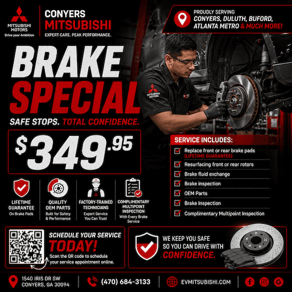 Conyers Mitsubishi Brake Special $349.95
