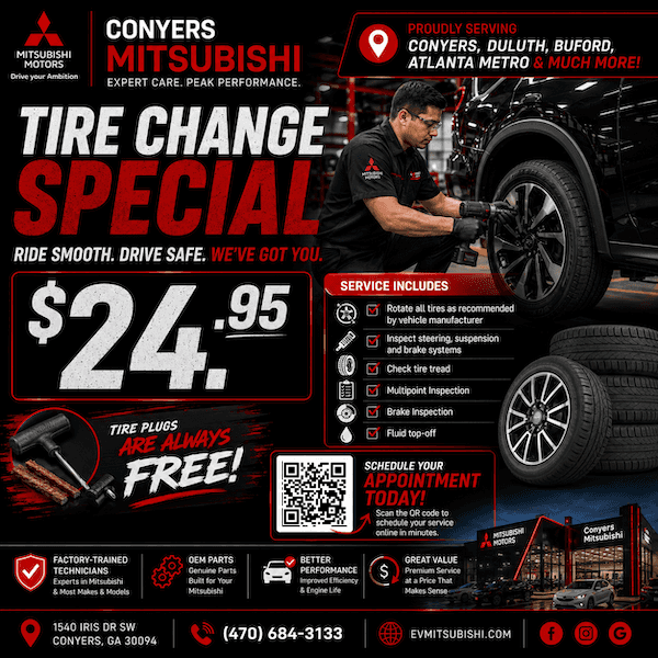 Conyers Mitsubishi Tire Change Special $24.95