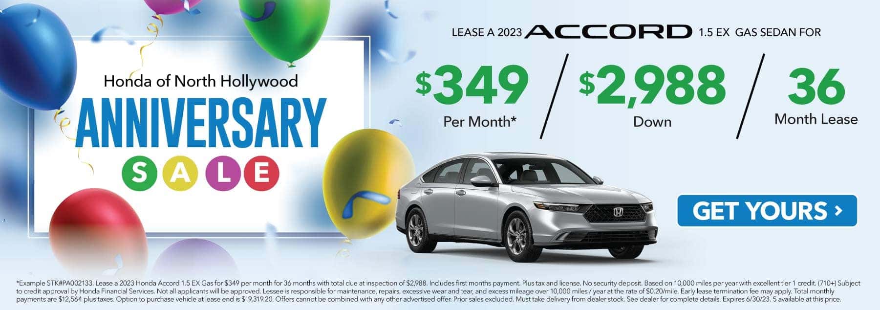 2023 Honda Accord EX – Lease for $349* - Get Yours