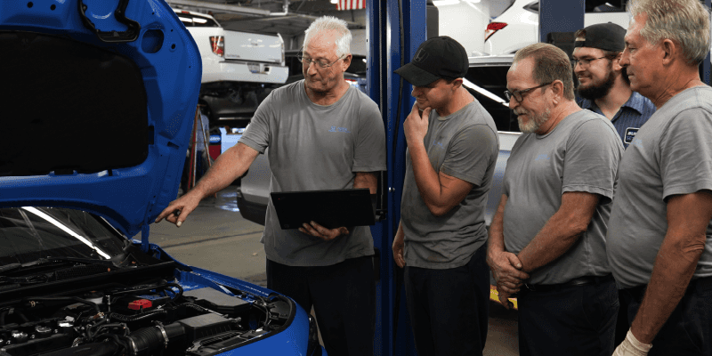 Tech viewing a demonstration