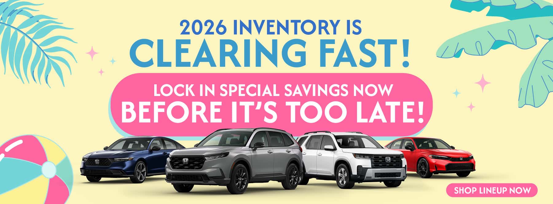 2026 Honda New Car Inventory Push Desktop Slide Banner