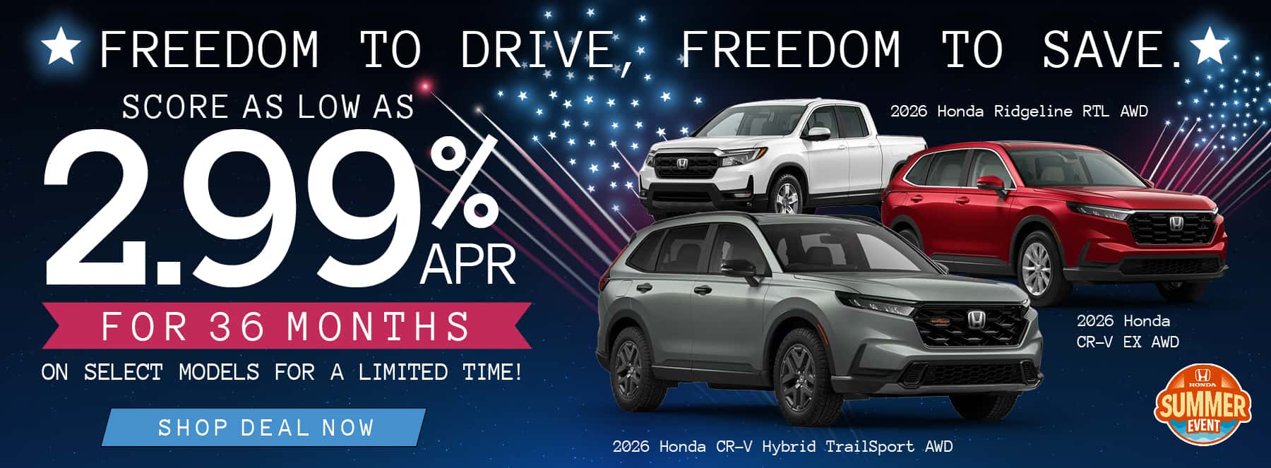 2026 Select Models -July 4th APR Offer Desktop Slide