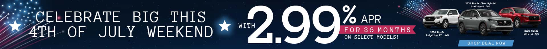 2026 Select Models - July 4th APR Offer Desktop SRP Banner