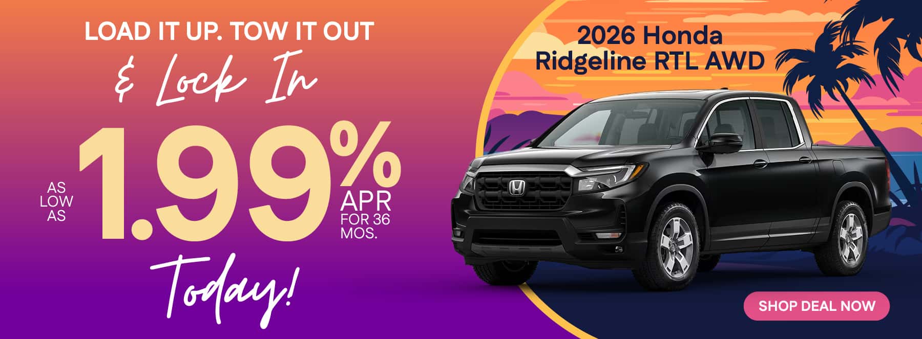 2026 Honda Ridgeline RTL AWD - Labor Day Weekend APR Offer Desktop Slide