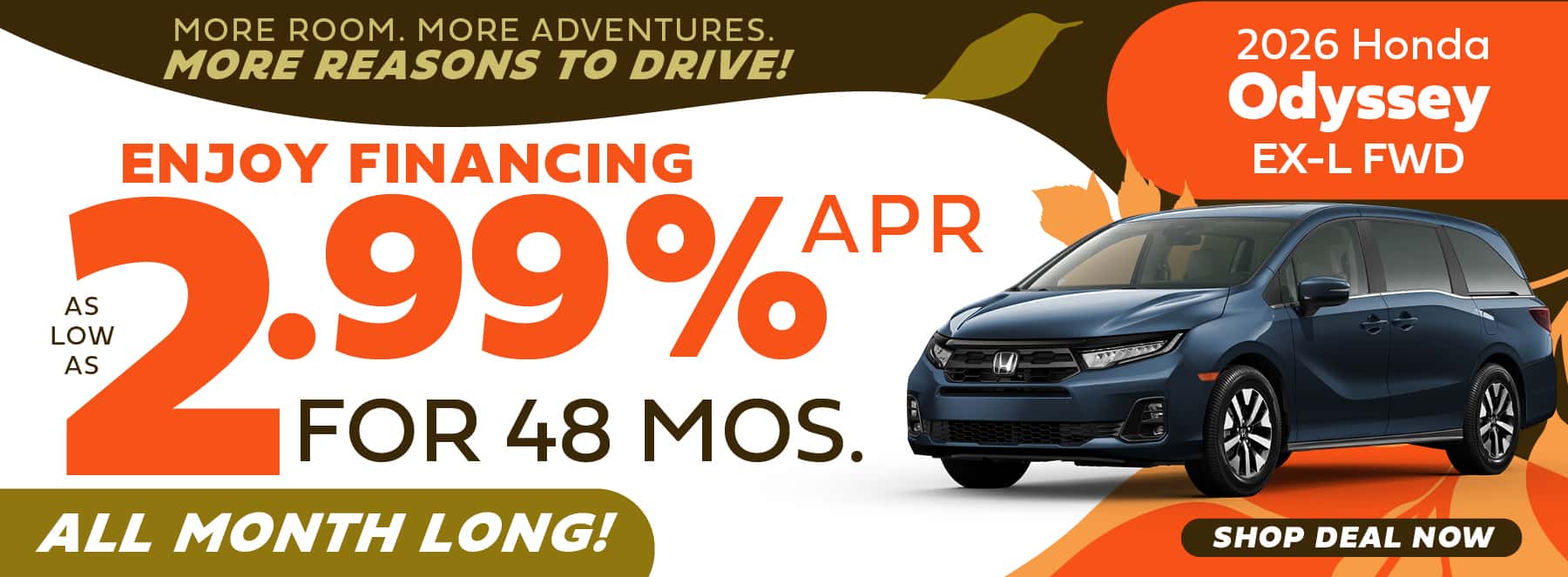 2026 Honda Odyssey EX-L FWD - September APR Offer Desktop Slide