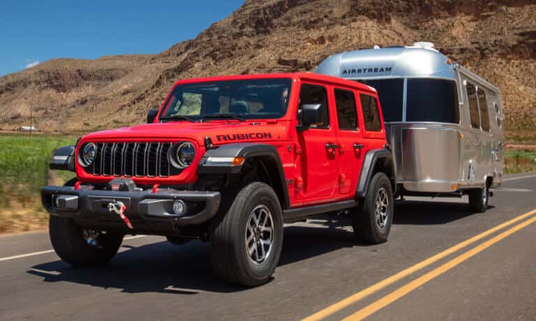 2026 Jeep Wrangler towing an RV