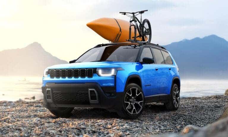 2026 Jeep Cherokee with kayak and bike on top