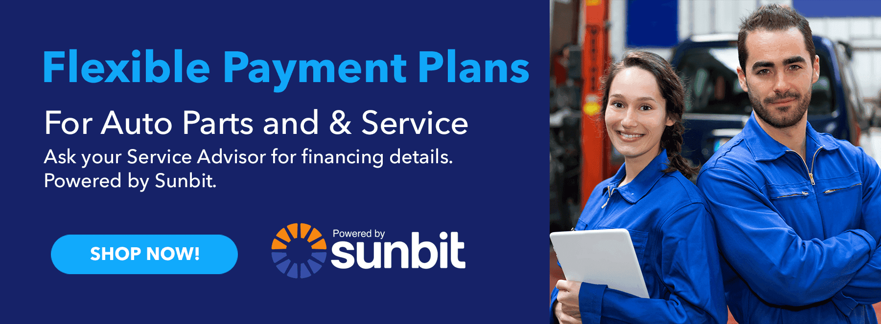 Flexible Payment Plans For Auto Parts & Service