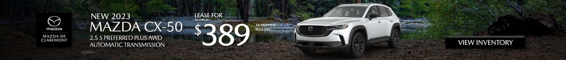 Special Lease Offer on 2023 Mazda CX-50 at Mazda of Claremont