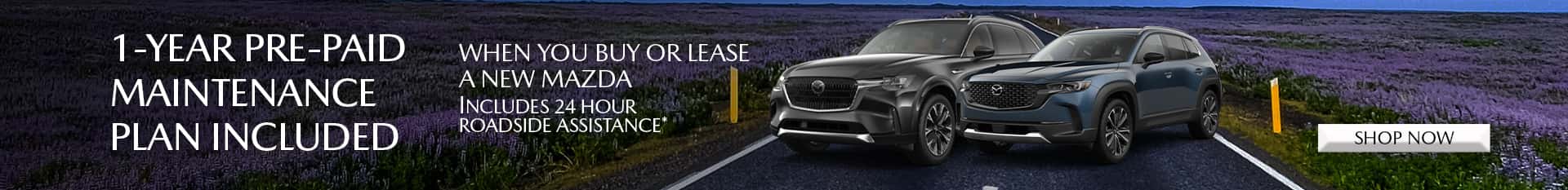 1 year pre-paid maintenance plan included at Mazda of Claremont