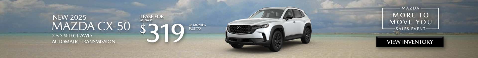 Special Lease Offer on 2025 Mazda CX-50 at Mazda of Claremont