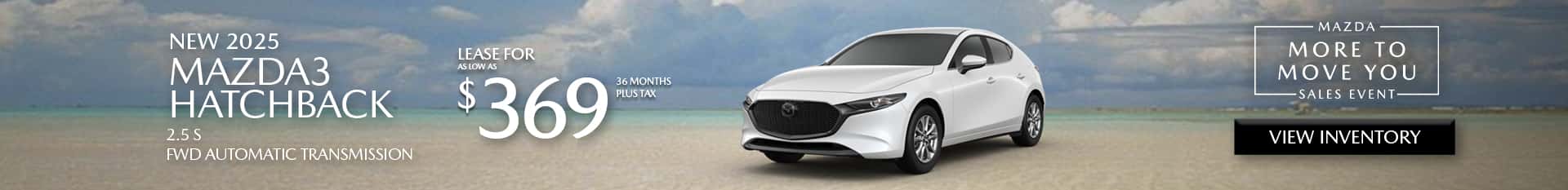 Special Lease Offer on 2025 Mazda3 Hatchback at Mazda of Claremont