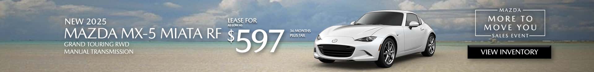 Special Lease Offer on 2025 Mazda MX-5 Miata at Mazda of Claremont