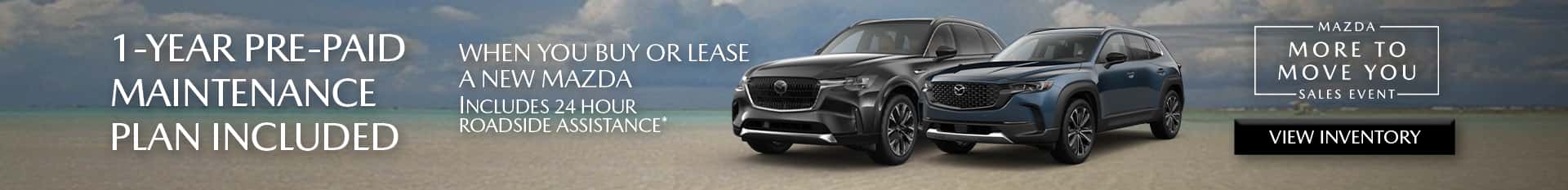 1 year pre-paid maintenance plan included at Mazda of Claremont