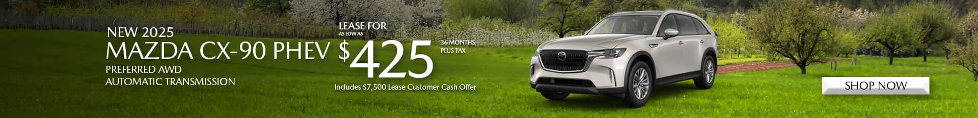 Special Lease Offer on 2025 CX-90 PHEV at Mazda of Claremont
