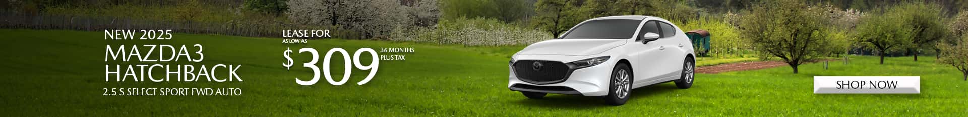 Special Lease Offer on 2025 Mazda3 Hatchback at Mazda of Claremont