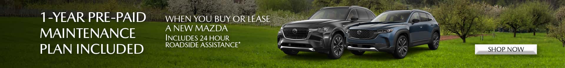 1 year pre-paid maintenance plan included at Mazda of Claremont