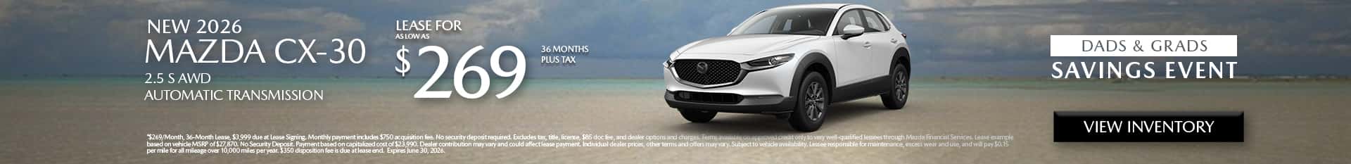 Image of Special Lease Offer on Mazda CX-30 at Mazda of Claremont