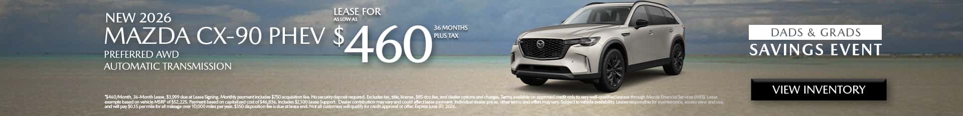 Image of Special Lease Offer on CX-90 PHEV at Mazda of Claremont
