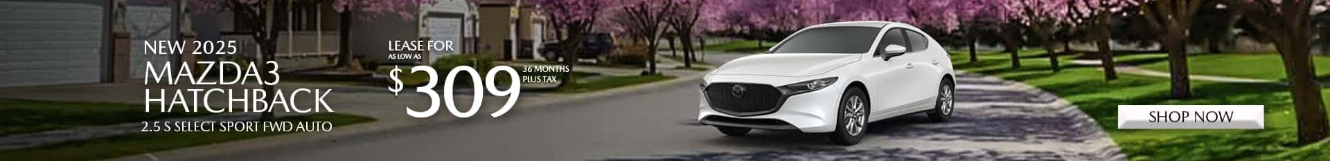 Special Lease Offer on 2025 Mazda3 Hatchback at Mazda of Claremont