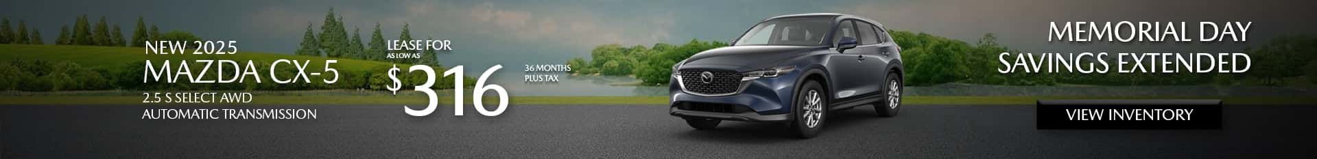Special Lease Offer on 2025 Mazda CX-5 at Mazda of Claremont