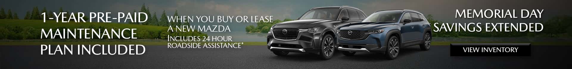1 year pre-paid maintenance plan included at Mazda of Claremont