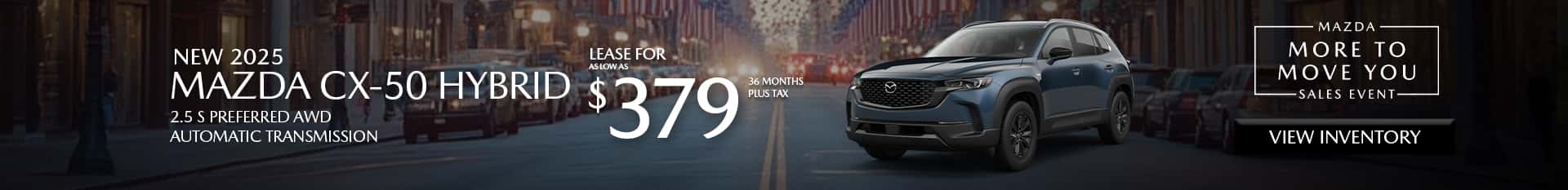 Special Lease Offer on 2025 Mazda CX-50 Hybrid at Mazda of Claremont