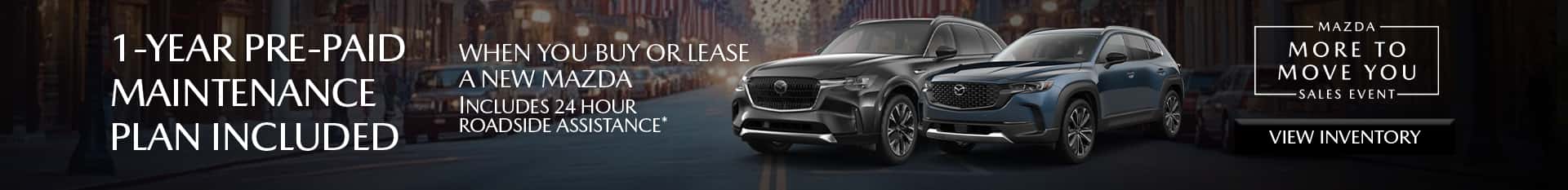 1 year pre-paid maintenance plan included at Mazda of Claremont