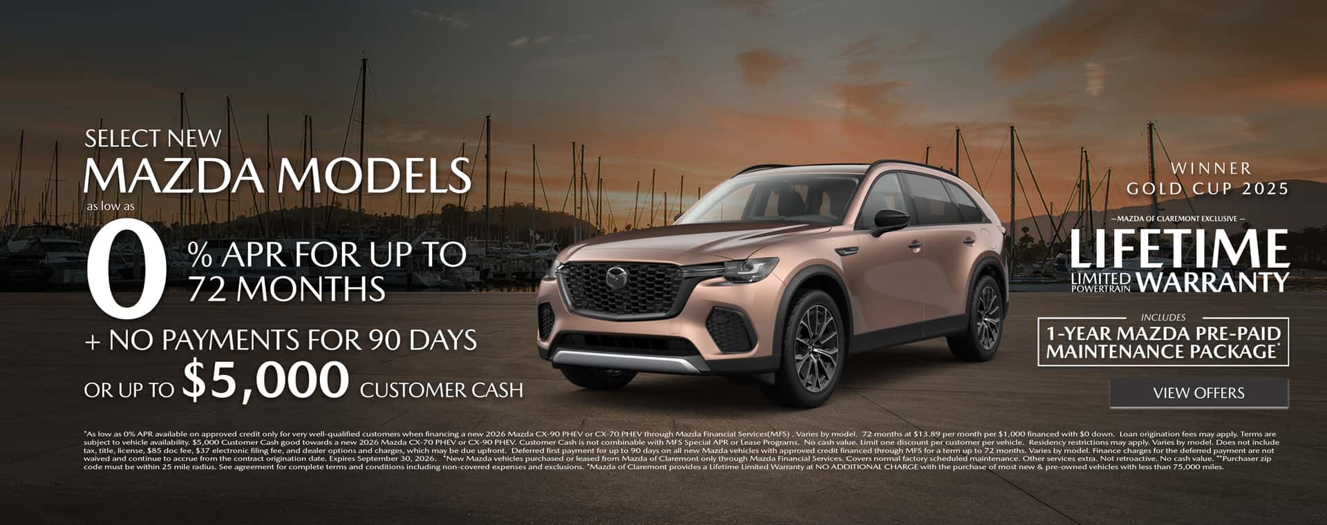 Image of Special APR and bonus cash at Mazda of Claremont
