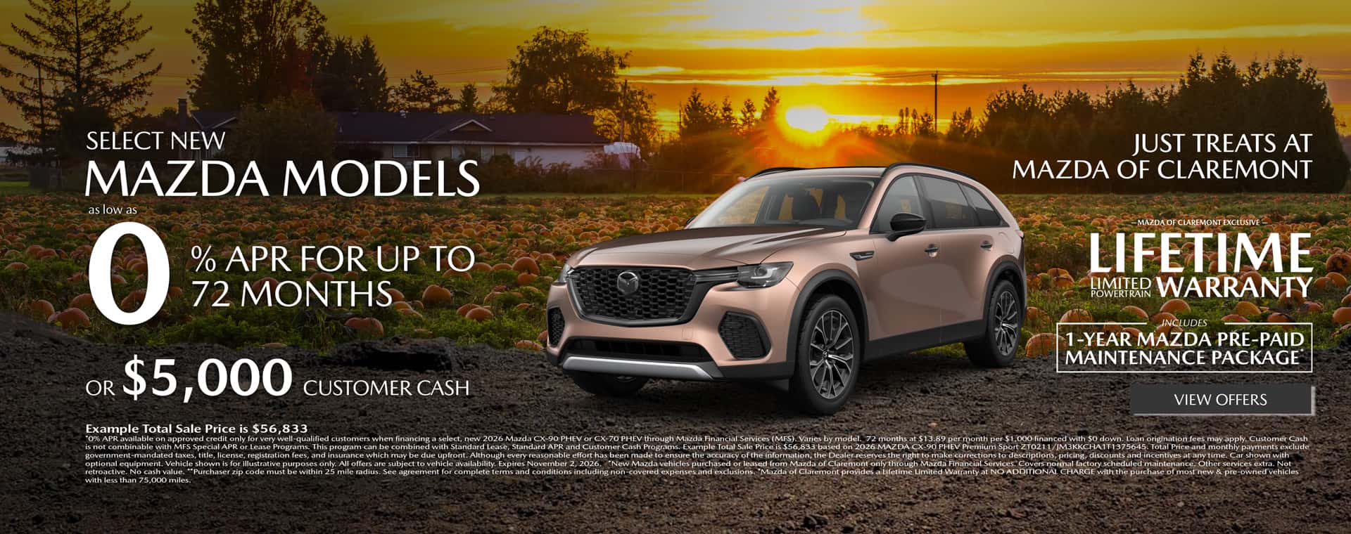 Image of Special APR and bonus cash at Mazda of Claremont