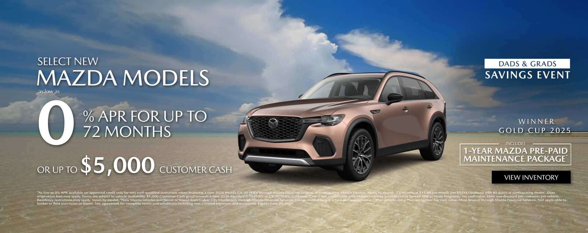 Image of Special APR and bonus cash at Mazda of Claremont