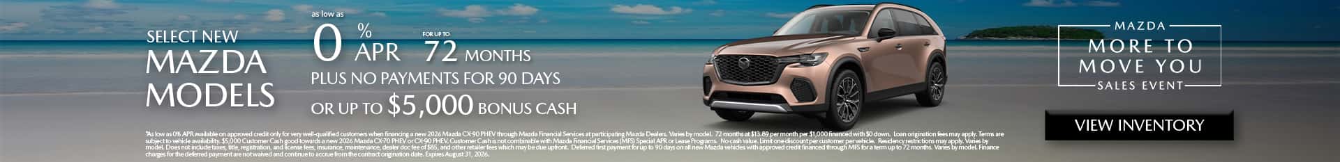 Image of Special APR and bonus cash at Mazda of Claremont