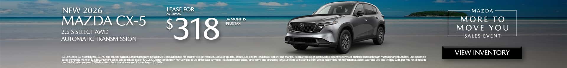 Image of Special Lease Offer on 2025 Mazda CX-5 at Mazda of Claremont