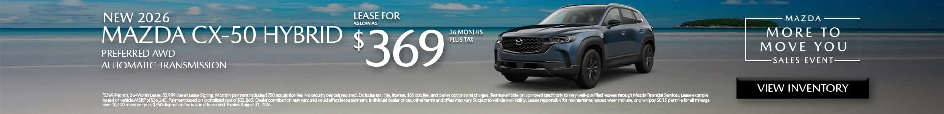 Image of Special lease offer on CX-50 Hybrid at Mazda of Claremont