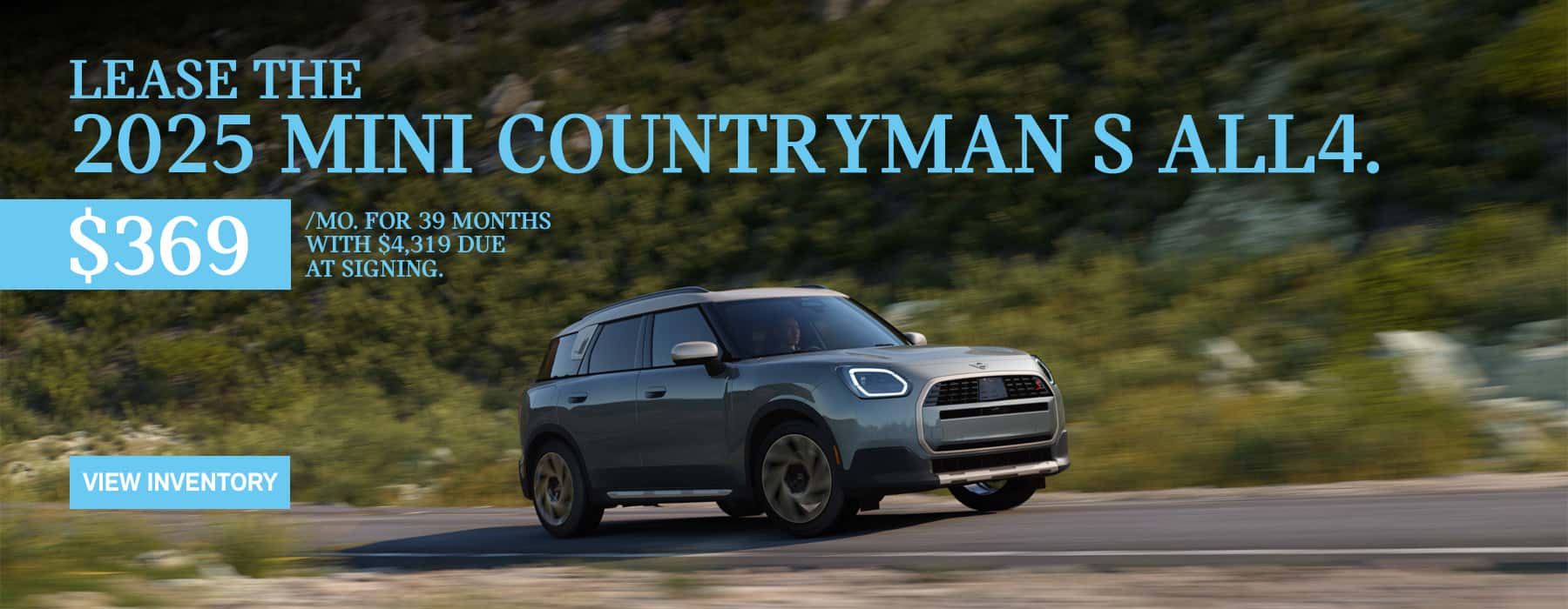 MINI Countryman S ALL4 driving through the mountains.