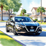 2026 Nissan Altima driving on a neighborhood street in Orange Park FL